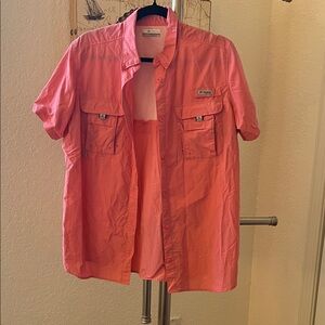 Columbia PFG Pink Short Sleeve Shirt